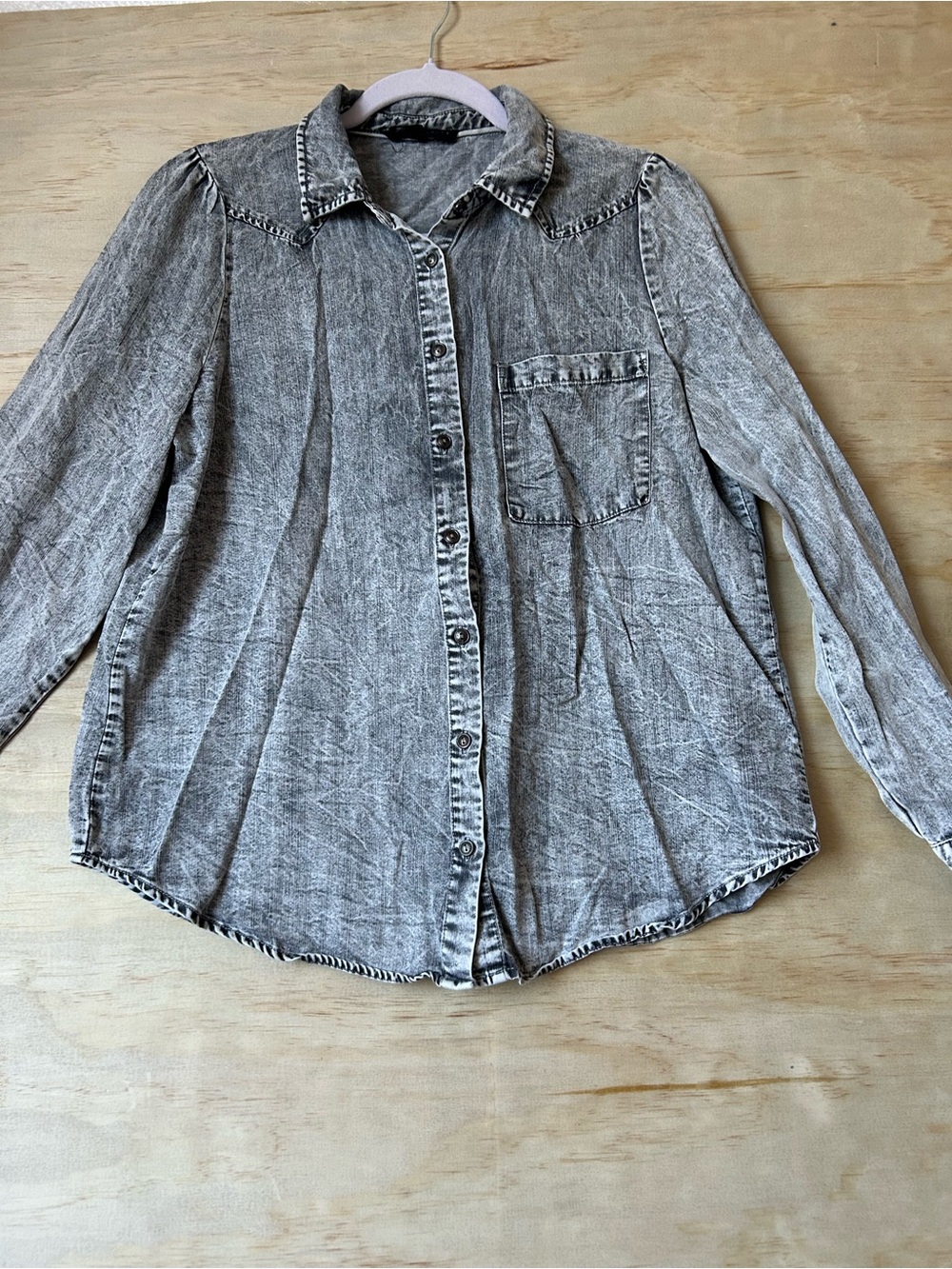 Jane and Delancey Washed Gray Button-Down Shirt